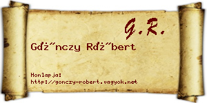 Gönczy Róbert névjegykártya
